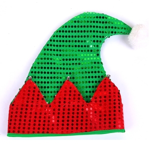 Disfraz Navideño de Duende con Lentejuelas, Gorro de Papá Noel, Regalos para Niños, Poliéster+PET, 30x40cm - Product Image 2
