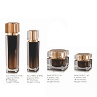 Conteneur acrylique doré ou argenté brillant pour patch supérieur, pots et bouteilles de cosmétiques, ensemble d'emballage cosmétique, bouteille d'emballage cosmétique mignonne
