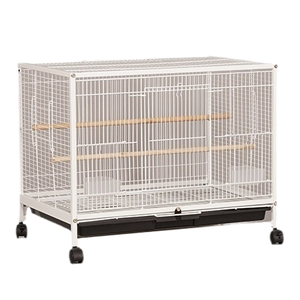 <span class=keywords><strong>Cage</strong></span> à oiseaux carrée de luxe en acier inoxydable pour perroquets, utilisation intérieure et extérieure, plateau et emballage en plastique - Product Image 1