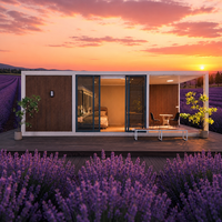 Maison conteneur pliable de luxe, résistance au vent de niveau 10, villa modulaire préfabriquée pour hôtel-resort, gîte, jardin