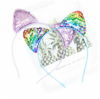 YACHEN Nouvelle Arrivée Paillettes Oreilles de Chat Bandeaux pour Filles Fête d'Anniversaire Halloween Cheveux Accessoires et Faveurs