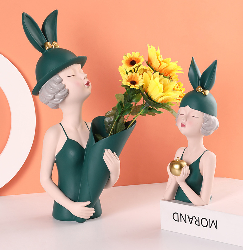 Креативный букет для девочек, украшения для крыльца, подарки на новоселье, день рождения для девочек, калибр, горшки для лица, вазы на голову для настольных букетов