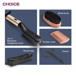 Nouveau kit de toilettage de la barbe <span class=keywords><strong>à</strong></span> marque privée, ensemble de peignes chauffants pour lisser la barbe, <span class=keywords><strong>brosse</strong></span> <span class=keywords><strong>à</strong></span> <span class=keywords><strong>cheveux</strong></span> <span class=keywords><strong>électrique</strong></span> ionique pour hommes - Product Image 4