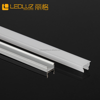 Profilé LED encastré en aluminium avec diffuseur PC pour éclairage de meuble et étagère, bande LED pour armoire