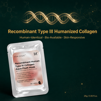 Masque en feuille hydratant, réparateur, apaisant et antioxydant au collagène humain recombinant de type III, anti-âge, 28g pour le visage