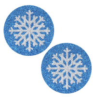 Vente en gros d'accessoires intimes jetables couleur magique à pois paillettes bleu flocon de neige couvre-poitrine gants de Noël mamelon