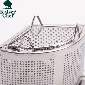Cesta de vapor Premium de nuevo diseño, <span class=keywords><strong>cacerola</strong></span> de acero inoxidable de 18cm, juego de separador y divisor triple - Product Image 6