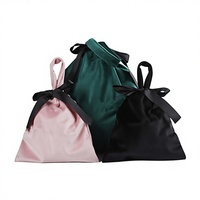 Sacs cadeaux en velours vert recyclables avec logo personnalisé, plus épais et doux, avec cordon de serrage, pour bijoux, montres, colliers, sac anti-poussière économique