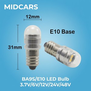Ampoule LED P13.5S E10 BA9S 3.7V 3V 4.2V DC Haute Efficacité à Refroidissement Optimal pour Lampe Solaire, <span class=keywords><strong>Torche</strong></span>, Remplacement DIY - Product Image 1