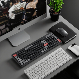 ओम फैक्टरी कॉम्पैक्ट डिजाइन 105 कुंजी पूर्ण आकार वायरलेस बैकलिट कीबोर्ड और माउस कॉम्बो 2.4 जी + bt5.0 दोहरी मोड कार्यालय कंप्यूटर - Product Image 5