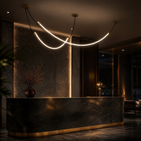 Suspension linéaire LED moderne en métal, hauteur réglable, pour salle à manger, îlot de cuisine, bar, salon, hôtel, OEM