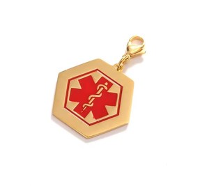 LOORDON Pendentif médical en acier inoxydable poli or - Product Image 1