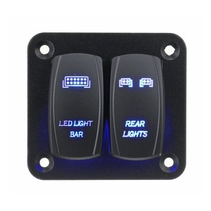 สวิตช์โยกแบบกันน้ำ 2 ช่อง 12V SPST แผงอลูมิเนียม ไฟ LED สวิตช์เปิด-ปิด สำหรับเรือ รถยนต์ สวิตช์โยกแบบเลเซอร์ - Product Image 4