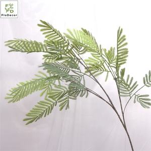 Mimosa de haute qualité, branche artificielle au toucher réel, tige unique, verdure, <span class=keywords><strong>Albizia</strong></span> Julibrissin Durazz. Décoration de mariage, de maison et d'hôtel - Product Image 1