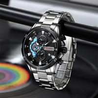 Montre Homme CURREN 8402 de Luxe Tendance Sportive à Quartz avec Date Chronographe Aiguilles Lumineuses Étanche 3 ATM