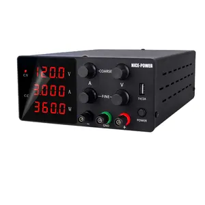NICE-POWER-Fuente de alimentación de 120V 3A, monitor LCD ajustable Digital, fuente de alimentación conmutada, herramientas de carga de batería
