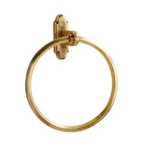 Gold Brass <b>Towel</b> Holder Ring <b>Wall</b> <b>Mounted</b> Eco Friendly And Durable <b>Towel</b> <b>Rail</b> For Luxury home Decoration - Product Image 1