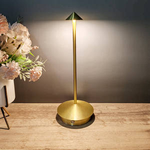 热卖餐厅咖啡厅无绳发光二极管台灯批发电池充电简单柔性锥形金属 - Product Image 4