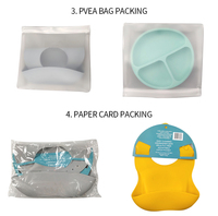 Fabricante de Sets de Alimentación para Bebés con Baberos de Silicona, OEM, ODM, Venta al por Mayor, Plato, Tazón y Cuchara con Succión, Baberos de Silicona Personalizados