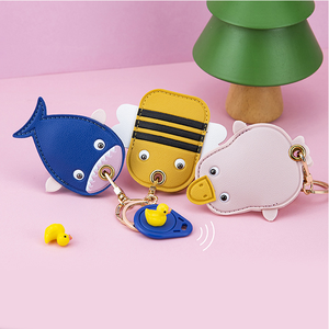 Llaveros de Cuero PU con Diseño de Animales, Funda Protectora para AirTag, Estuche para Rastreador GPS, Anillo Metálico para Llaves, Monedero - Product Image 4