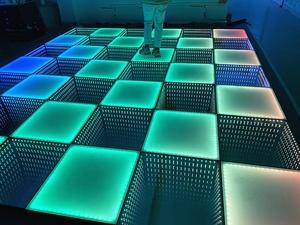 Top Hot 3D LED Dance <span class=keywords><strong>Floor</strong></span> Magnetic Wedding party Infinity gương xách tay tương tác video Dancing tầng Glass CE không thấm nước - Product Image 6