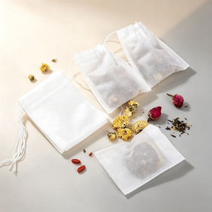 Sachets filtrants jetables en non-tissé <span class=keywords><strong>de</strong></span> qualité alimentaire avec cordon <span class=keywords><strong>de</strong></span> serrage pour thé, <span class=keywords><strong>café</strong></span>, épices en vrac, herbes et assaisonnements - Product Image 1