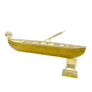 Kapalı dekorasyon altın gemi heykel paslanmaz çelik tekne