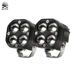Hot 3 Inch 40w White Amber Dual Color Work Light Bar Led Bulbs Motorcycle Tractors Driving Lights Square Spotlight Car Led Light