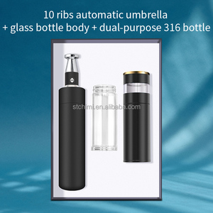 Chimi <strong>Unique</strong> Product <strong>Ideas</strong> Double Wall Glass Vacuum Cup and Umbrella for Businessmen Officers New Year Valentine Christmas <strong>Gifts</strong> - Product Image 1