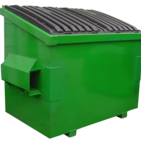 Poubelle en acier Poubelle Poubelle 4 Yard Conteneur à chargement frontal avec couvercles en plastique