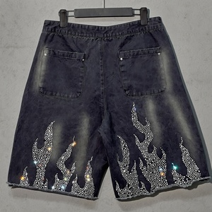 QIANSHI Pantalones Cortos <span class=keywords><strong>de</strong></span> Mezclilla Lavados para <span class=keywords><strong>Hombre</strong></span>, Estilo Urbano, Venta al por Mayor, Fabricante, Personalizados, con Pedrería, Talla Grande - Product Image 2