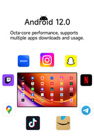 Tv inteligente de alta calidad de 21,5 pulgadas con cámara Pantalla táctil Reproductor de video HD Android Soporte móvil de gran tamaño TV portátil