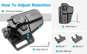 Gunflower Cấp II Owb Phổ Polymer <span class=keywords><strong>Holster</strong></span> Với Vành Đai Vòng Đính Kèm 360 Độ Xoay - Product Image 6