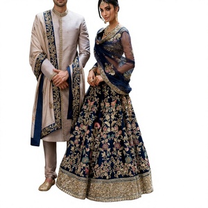 Indian Pakistani Lehenga Choli Set with Sherwani Pants and Heavy Embroidery Work - Product Image 5
