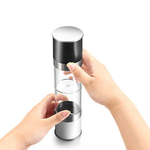 Molinillo de pimienta manual con forma de cilindro, tapa metálica hermética para uso en la cocina MG728B - Product Image 1