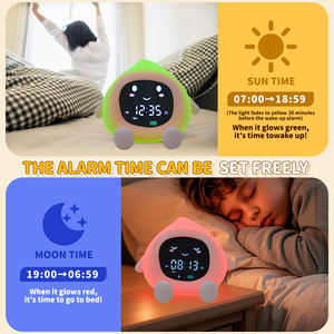 Horloge cadeau de gestion du temps éducative pour tout-petits Ok pour réveiller Peach Kids Sleep Trainer <span class=keywords><strong>Réveil</strong></span> avec machine à sons - Product Image 2