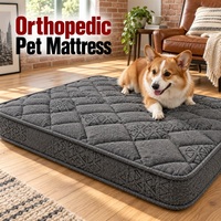 Grand matelas orthopédique pour chien avec housse grise et plusieurs options de taille pour projets de personnalisation de marque