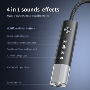 Adaptador de Som Musical 4 em 1 |   Conversor de 3,5 mm com Efeitos de Luz RGB e Áudio Sem Perdas (Baixo/Voz Humana) - Product Image 6