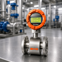 Débitmètre électromagnétique numérique LCD Ruiji en acier inoxydable, précision 0,5 %, sortie impulsionnelle 4-20 mA/RS485 Modbus, OEM, IP65, pour eau et liquides