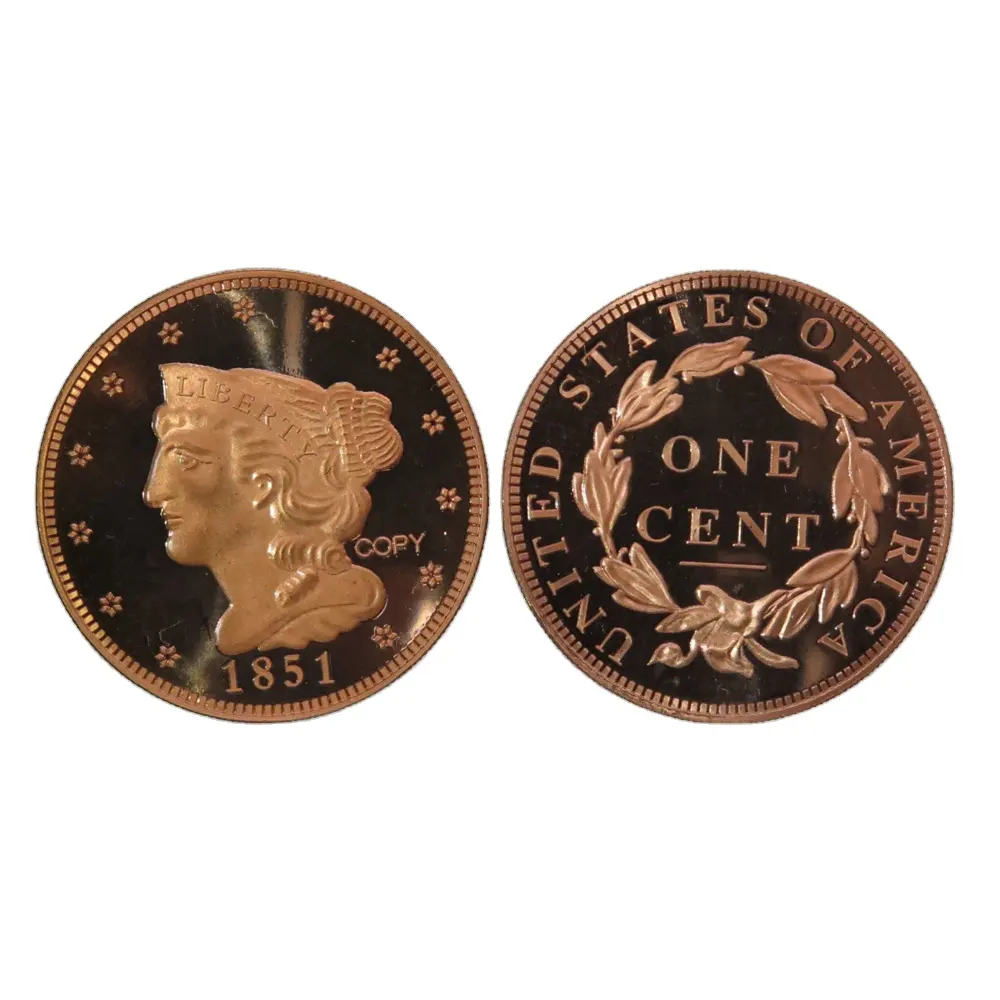 Copper Bullion Coins 1 Oz .999 Pure Copper Braided Hair One Cent Round Coin