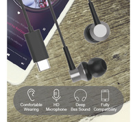 OEM earphone In-Ear berkabel 1.2M, earphone Stere musik dengan mikrofon tipe-c kompatibel untuk Android & iPhone 15 Pro