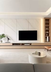 Мебель для гостиной на заказ, настенный ТВ-шкаф, современный простой стиль, встроенный в настенный шкаф - Product Image 6