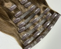 Extensions de cheveux à clips invisibles doublement étirées, sans couture, alignées sur les cuticules, 100 % cheveux humains Remy européens, prix de gros