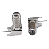 Conectores de crimpado RG6 tipo F de ángulo recto de níquel y plomo para cable coaxial de antena de TV