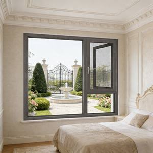 Fenêtre coulissante moderne en alliage d'aluminium insonorisée avec verre trempé et moustiquaire magnétique pour chambre à coucher à rupture de pont thermique - Product Image 4