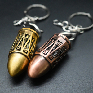 <strong>Bullet</strong> Shape <strong>DND</strong> D20 Dice Keychain Storage Box Metal RPG Dice Keyring for Dungeons and Dragons Game Accessories - Product Image 1