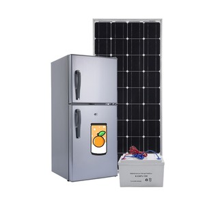 BCD-118 litre double porte DC réfrigérateur solaire <span class=keywords><strong>congélateur</strong></span> supérieur économiser l'énergie réfrigérateur - Product Image 1