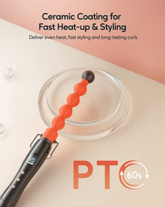 <span class=keywords><strong>Fer</strong></span> à <span class=keywords><strong>boucler</strong></span> électrique en céramique PTC NB WIDE avec écran LCD de température, design bulle de 1 pouce, pour cheveux courts et longs, usage hôtelier et domestique - Product Image 5