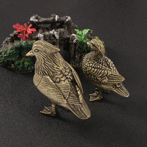 Ornement de canard mandarin en laiton coulé de style vintage, <span class=keywords><strong>symbole</strong></span> de harmonie conjugale et d'amour, parfait pour les mariages - Product Image 3