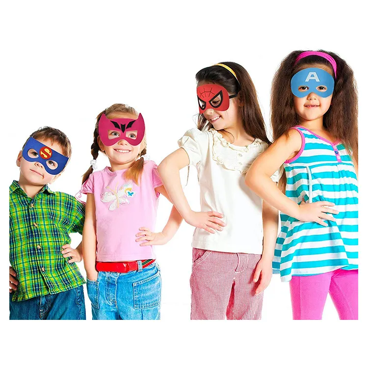 Maschera per gli occhi di halloween di natale personalizzata maschere per supereroi in feltro ed elastiche a buon mercato maschere in feltro per bambini